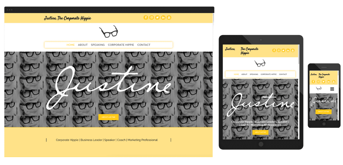 Ejemplo de web responsivo de Justine 